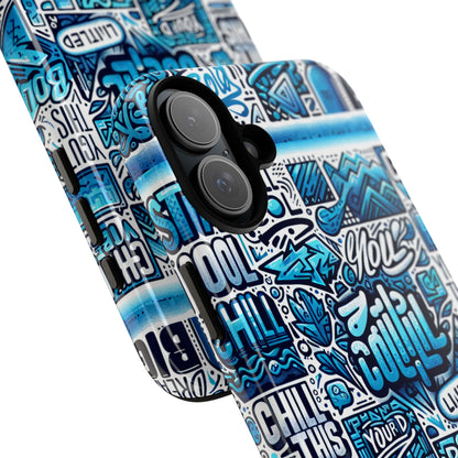 Blue Pattern Image 23 Phone Case for Mobile Phones Shockproof TPU Cover with Vivid 3D Wrap Design and Retro Anime Comic Style