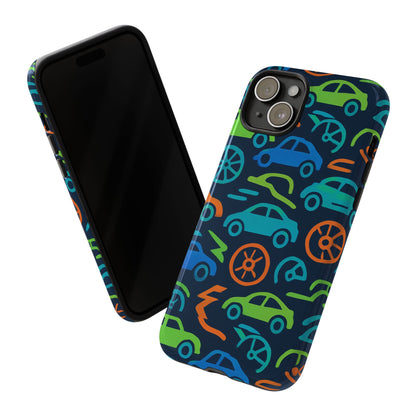 Vibrant 3D Car Design Protective Phone Case for Kids and Teens - Playful Multicolour Style - Stylish Protection for Everyday Use - Compatible with iPhone 13, 14, 15 & 16 – all models including Pro, Pro Max & Plus