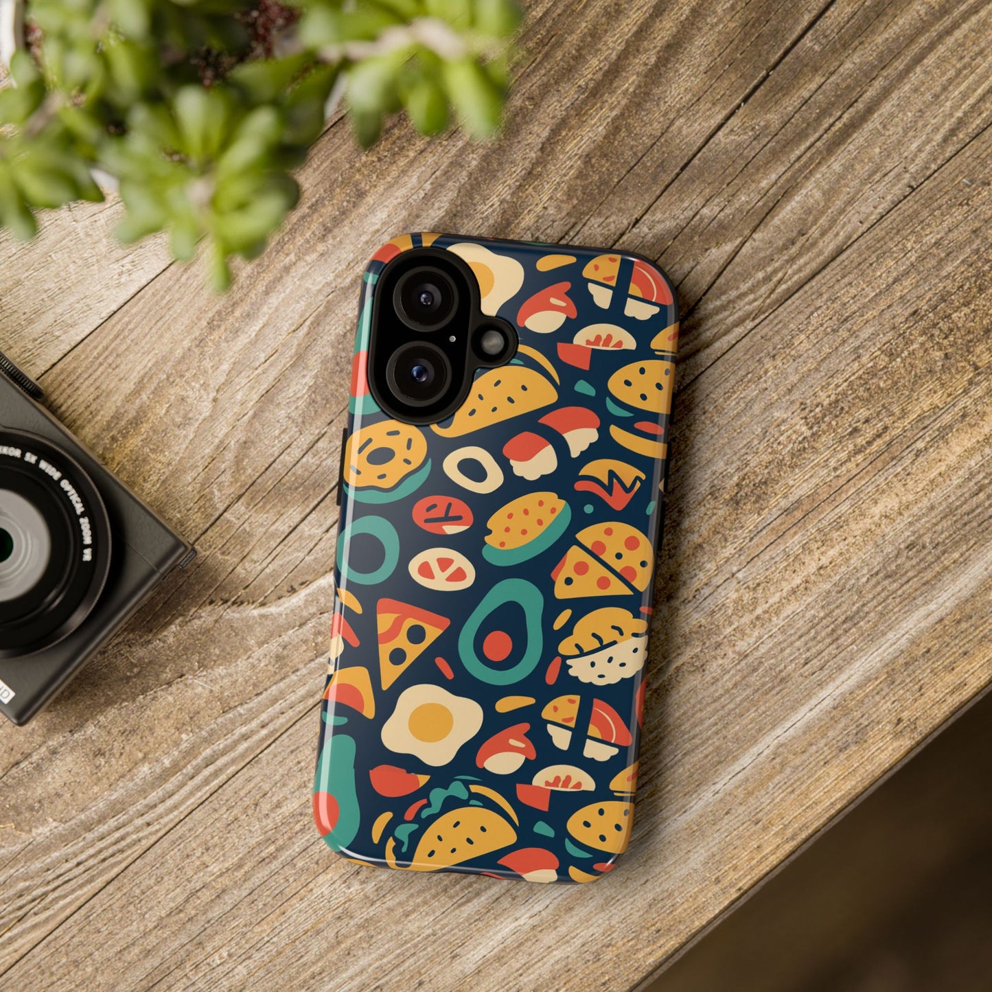 vibrant food-themed protective phone case with 3d design for stylish protection compatible with iphone 13, 14, 15 & 16 – all models including pro, pro max & plus