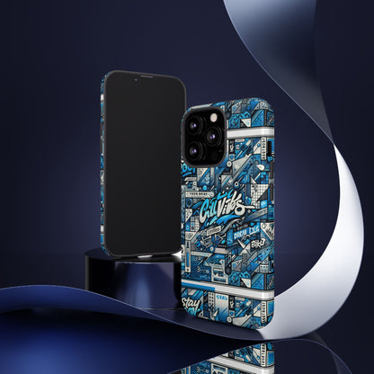 Vibrant 3D Wrap Protective Phone Case in Retro Blue Aesthetic for Stylish Protection Compatible with iPhone 13, 14, 15 & 16 – All Models Including Pro, Pro Max & Plus