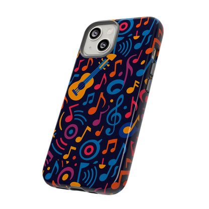 Vibrant 3D Music Design Protective Phone Case for Music Lovers Stylish Accessory Compatible with iPhone 13, 14, 15 & 16 – all models including Pro, Pro Max & Plus