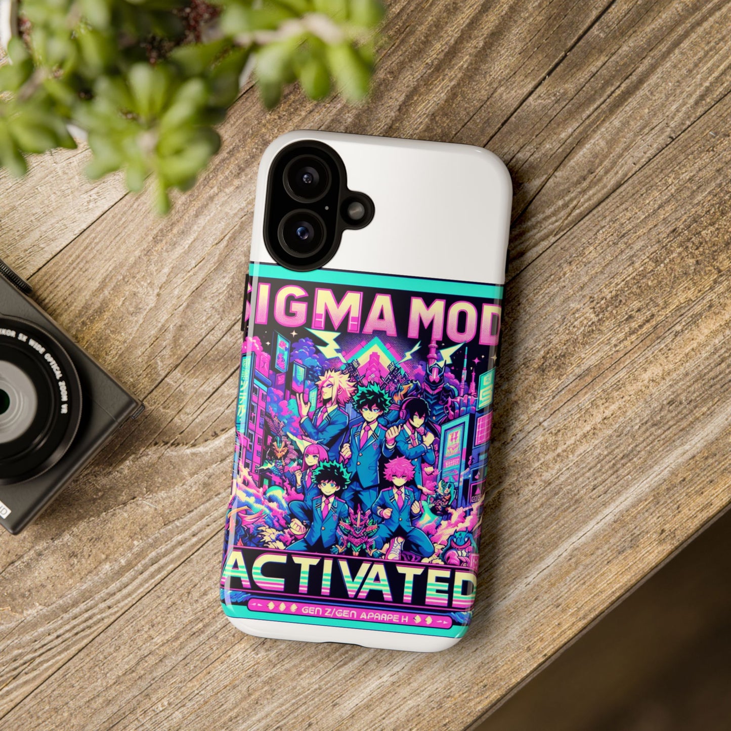 vibrant sigma mode activated protective phone case for anime lovers, 3d wrap design, durable tpu silicone, uv protected, stylish drop protection, gift for friends