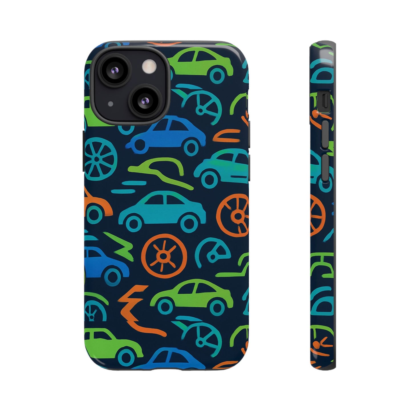 vibrant 3d car design protective phone case for kids and teens - playful multicolour style - stylish protection for everyday use - compatible with iphone 13, 14, 15 & 16 – all models including pro, pro max & plus