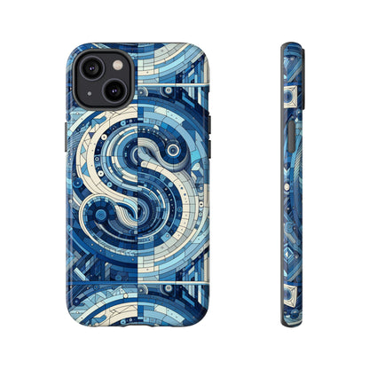Blue Alphabet S Phone Case for Samsung and iPhone Shockproof Protective Cover with 3D Wrap Design and Vibrant Print