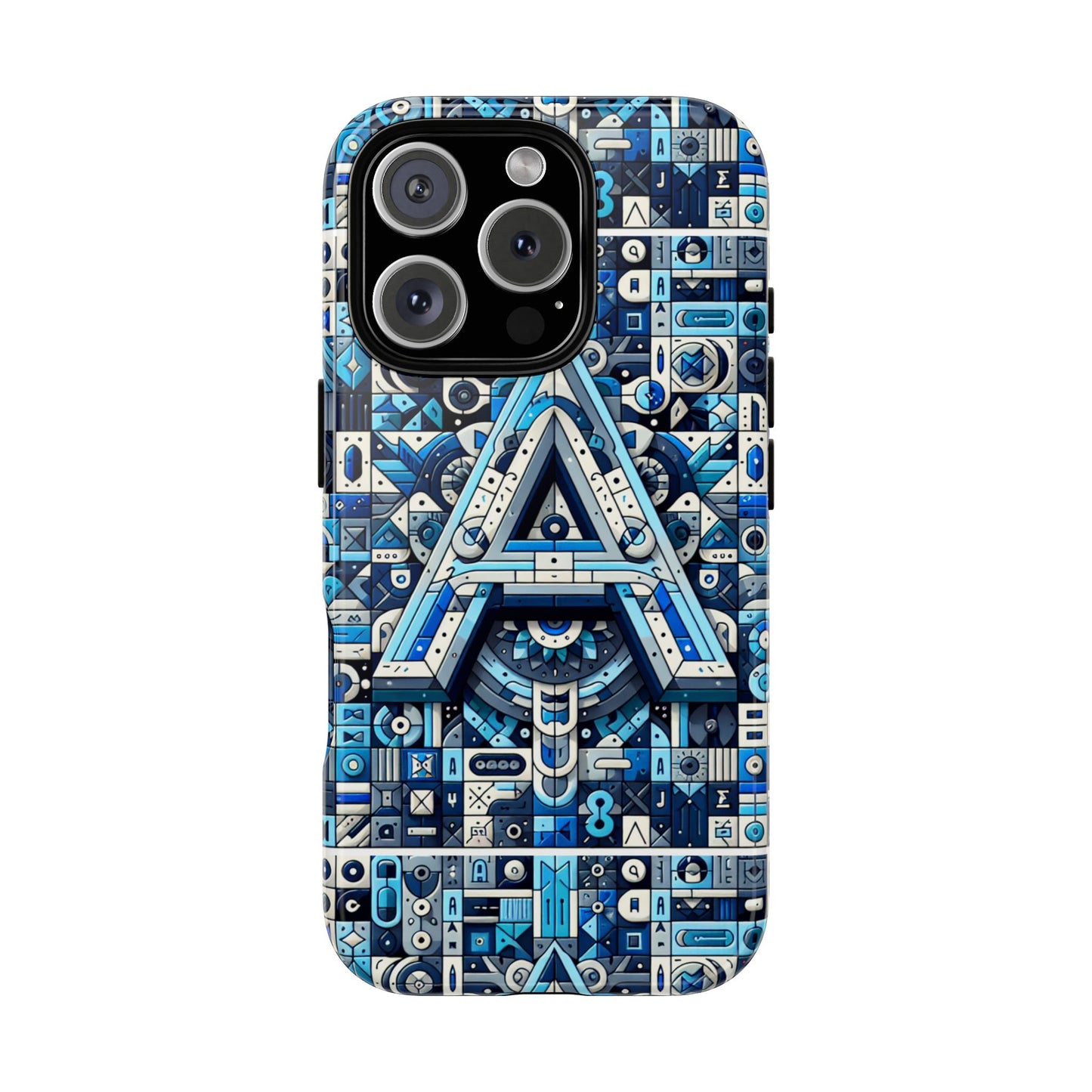 blue alphabet letter a phone case for iphone and samsung galaxy durable shockproof cover with 3d wrap design kids and teenagers gift