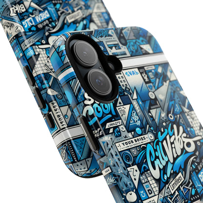 Blue Pattern Image 13 Phone Case for Smartphones Shockproof Protective Cover with Vibrant 3D Wrap Design Suitable for Anime and Comic Fans