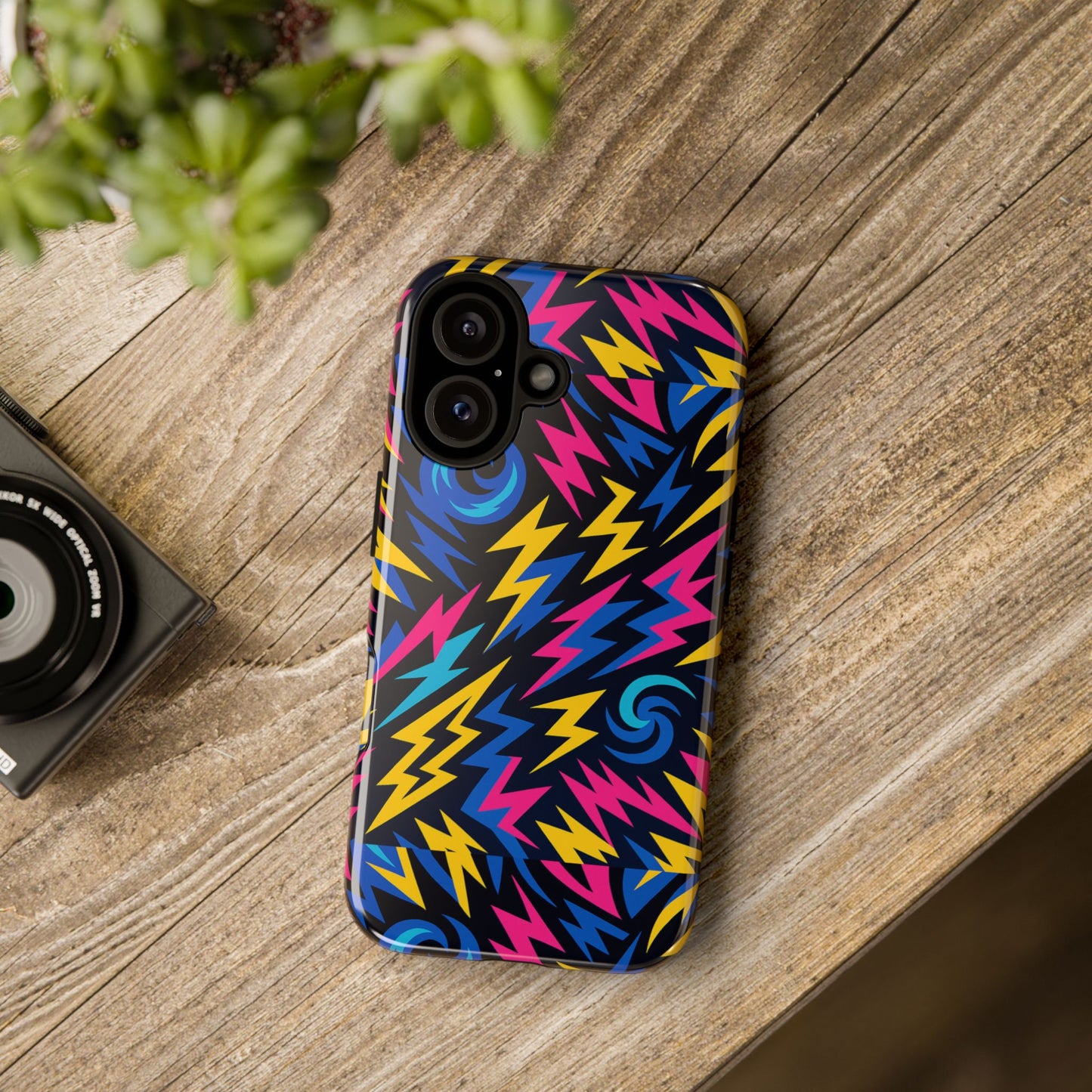 vibrant lightning bolt protective phone case with 3d wrap design for trendy aesthetic accessories compatible with iphone 13, 14, 15 & 16 – all models including pro, pro max & plus