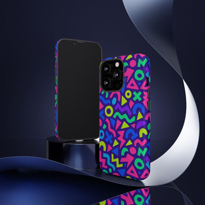 Vibrant Geometric 3D Wrap Protective Phone Case for Men and Women Stylish Accessory Compatible with iPhone 13, 14, 15 & 16 – all models including Pro, Pro Max & Plus