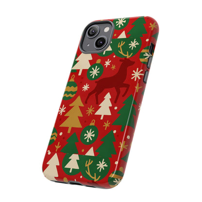 Vibrant Red Christmas Phone Case with Festive 3D Design for Stylish Protection Compatible with iPhone 13, 14, 15 & 16 – all models including Pro, Pro Max & Plus