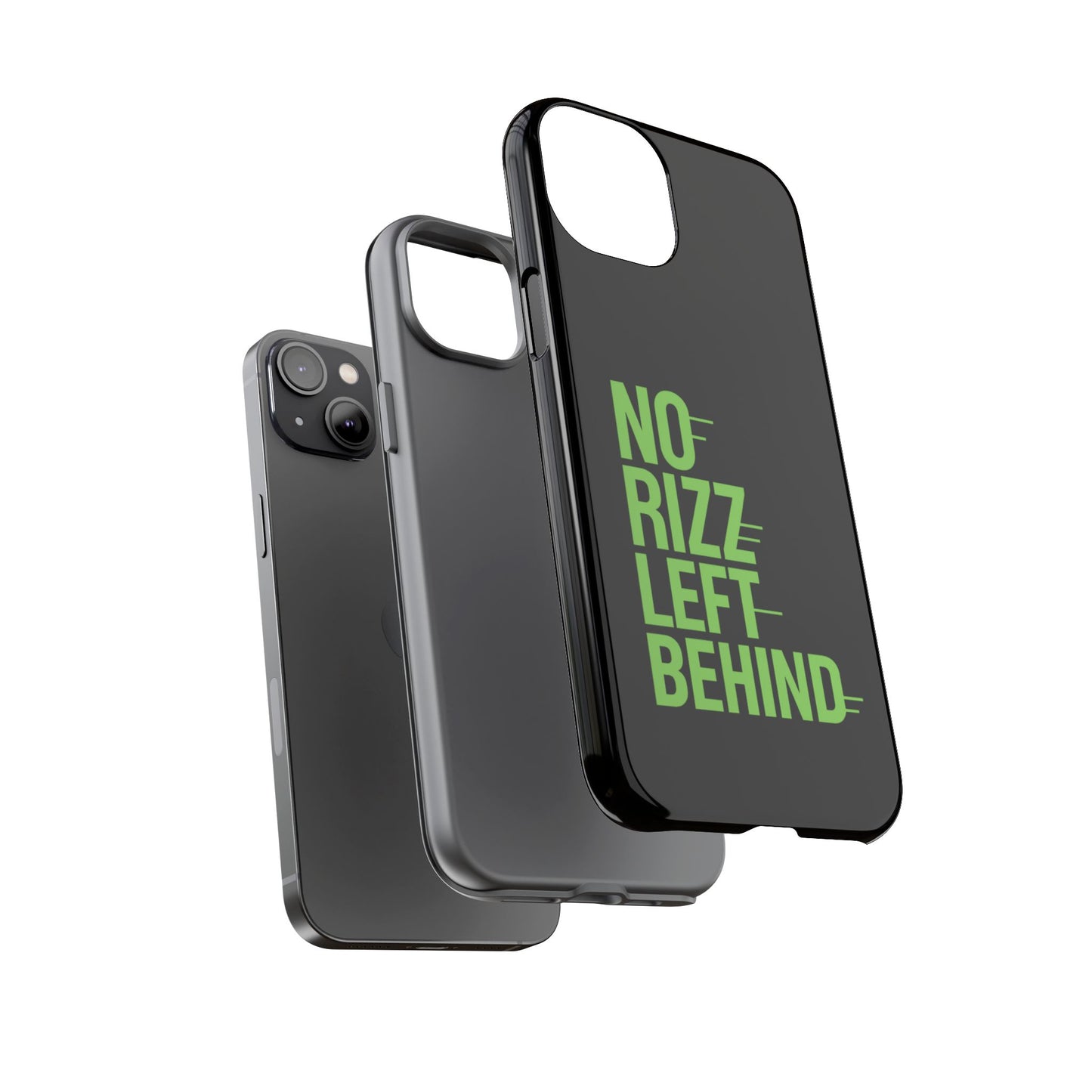 tough phone case - no rizz left behind, durable protection, shock absorbent, stylish design, perfect gift for adults, supports wireless charging, uv protected, lightweight accessory