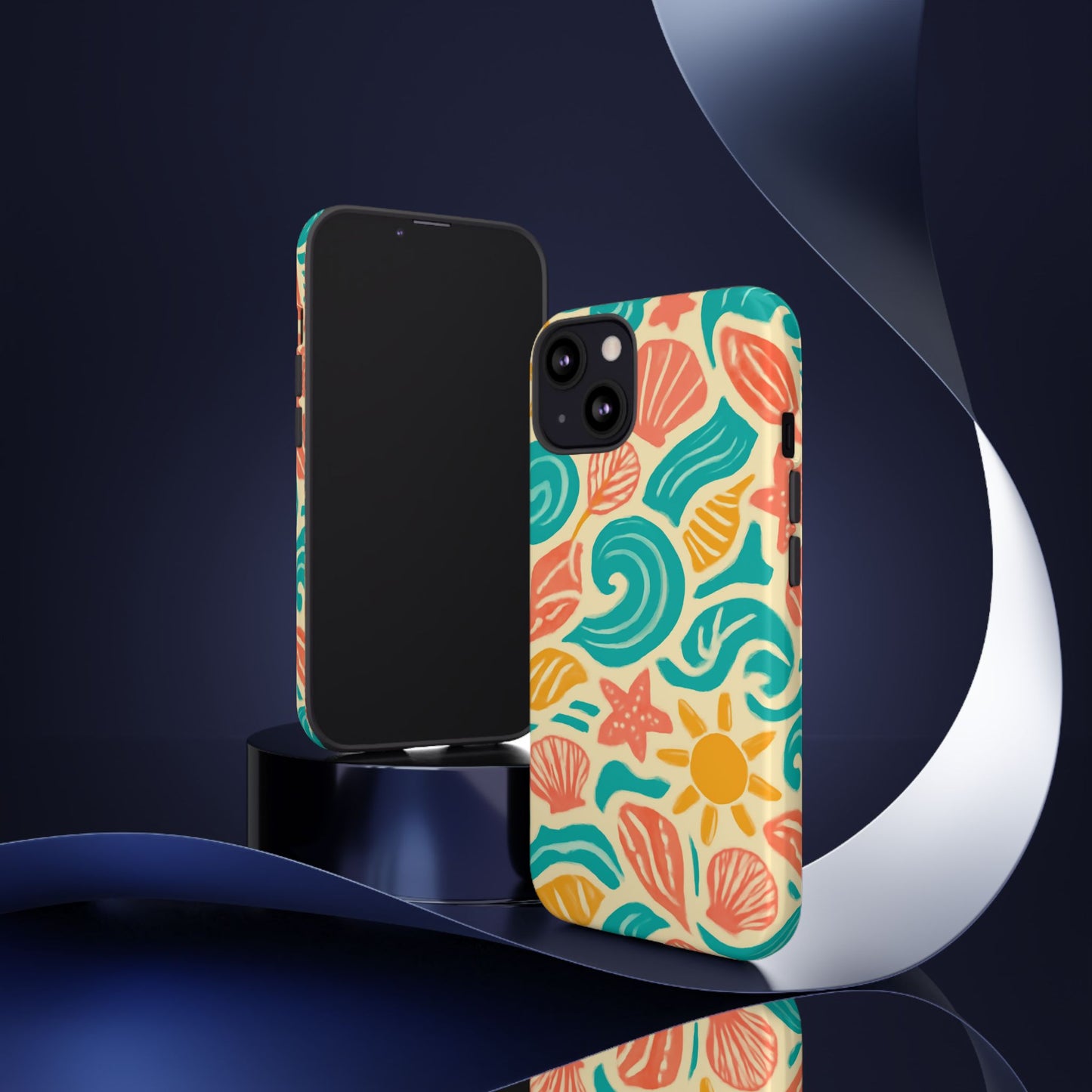 vibrant beach style protective phone case with 3d wrap design for stylish protection – compatible with iphone 13, 14, 15 & 16 – all models including pro, pro max & plus