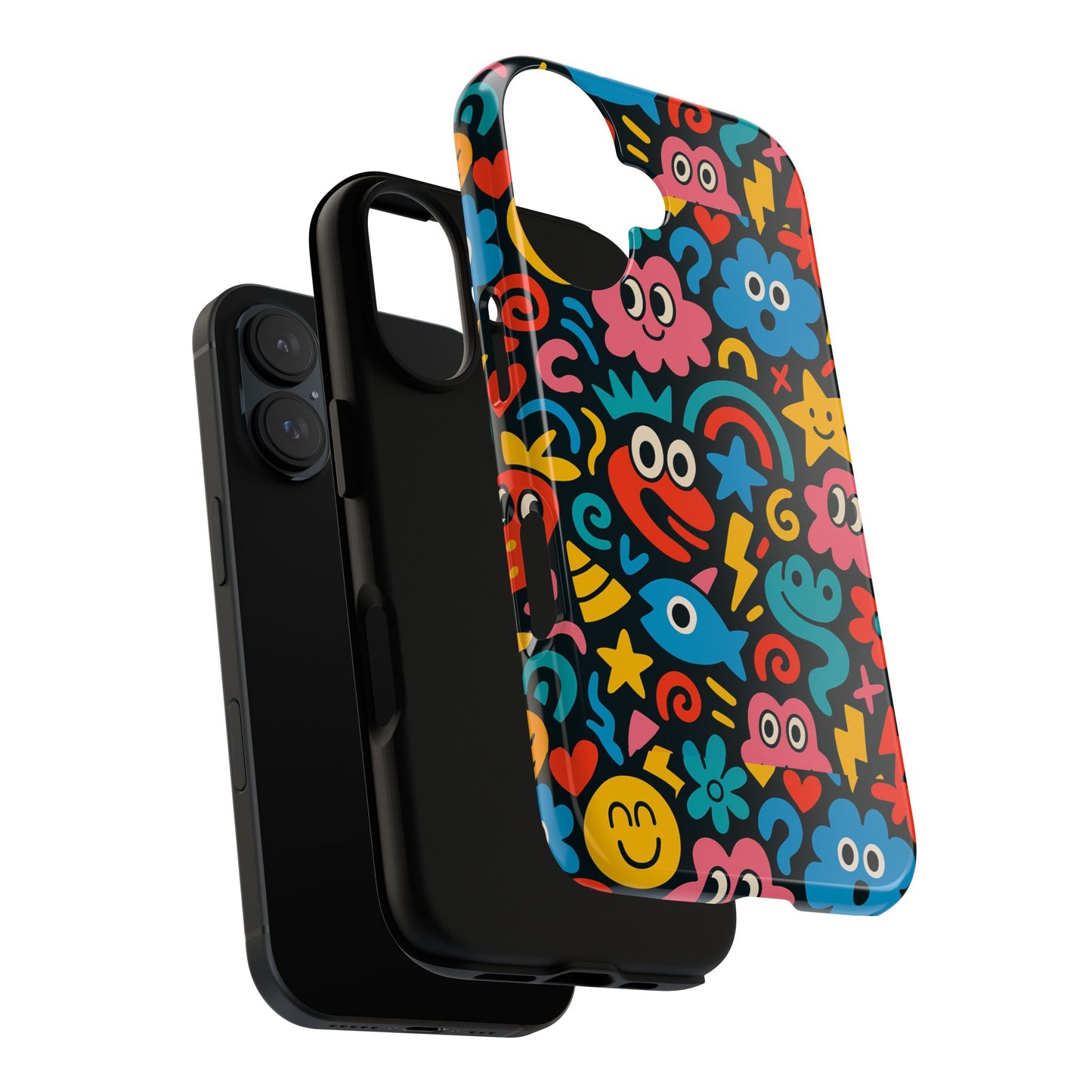 vibrant cartoon protective phone case with 3d wrap design for creative expression – compatible with iphone 13, 14, 15 & 16 – all models including pro, pro max & plus