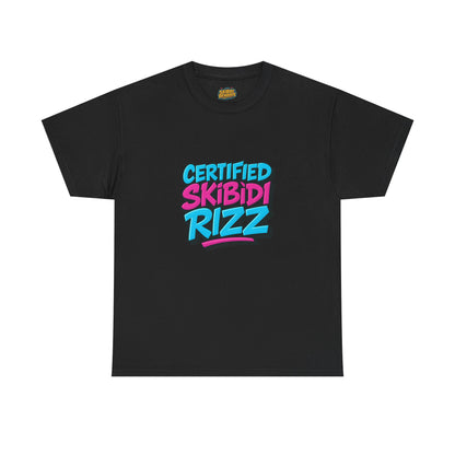 Certified Skibidi Rizz Unisex Heavy Cotton Tee – Trendy Graphic T-Shirt for Casual Wear, Fun Style, Comfortable Fit, Perfect Gift for Friends and Family