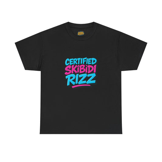 Certified Skibidi Rizz Unisex Heavy Cotton Tee – Trendy Graphic T-Shirt for Casual Wear, Fun Style, Comfortable Fit, Perfect Gift for Friends and Family