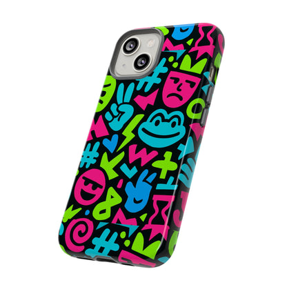 Vibrant Emoji Pattern Protective Phone Case Colourful 3D Design Stylish Protection for Unisex Smartphones Compatible with iPhone 13, 14, 15 & 16 – all models including Pro, Pro Max & Plus