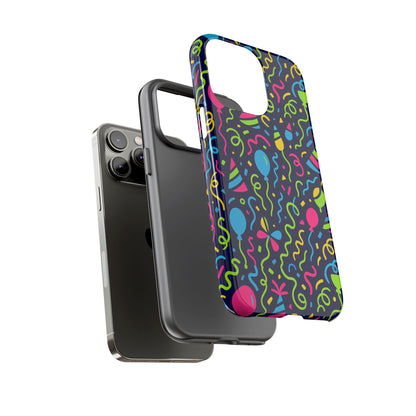 Vibrant 3D Wrap Protective Phone Case with Multicolour Party Design for Playful Smartphone Accessories Compatible with iPhone 13, 14, 15 & 16 – all models including Pro, Pro Max & Plus