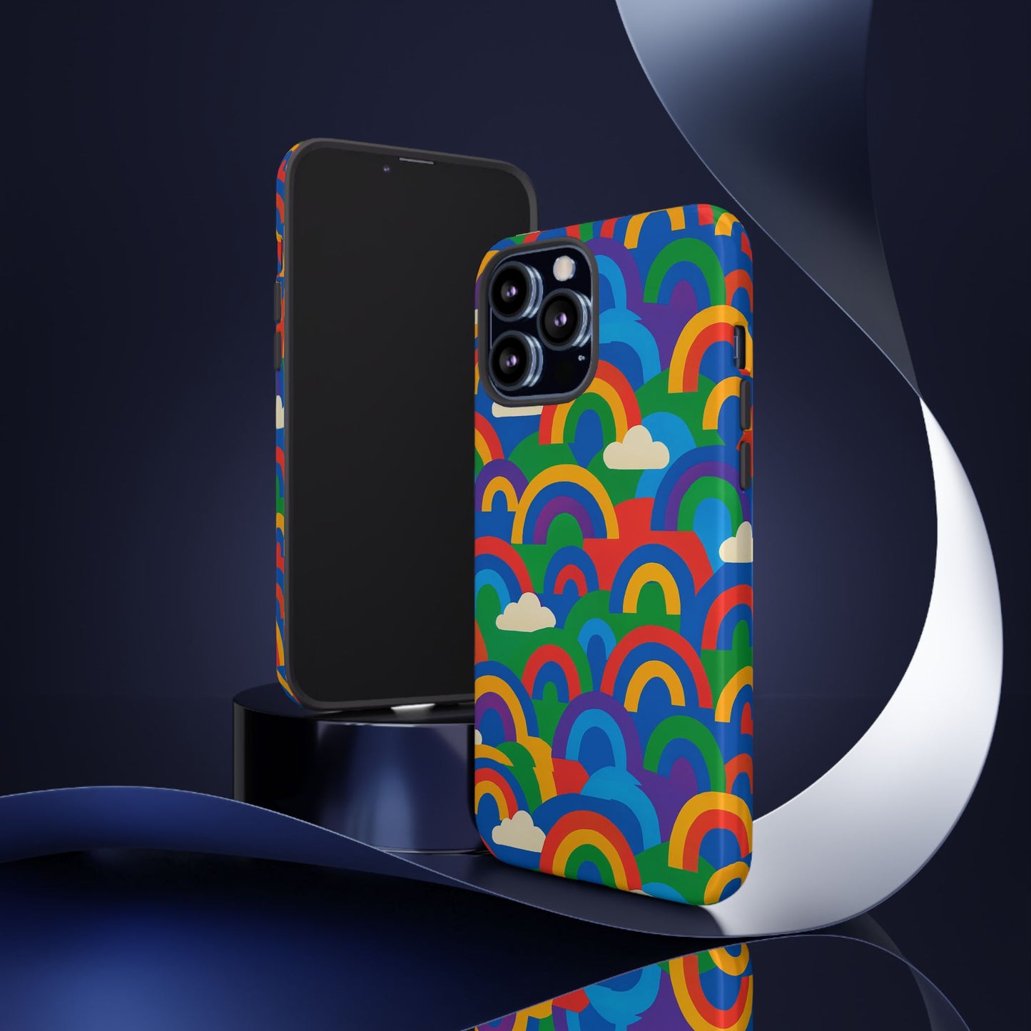 multicolour 3d rainbow phone case for trendy men and women unique playful design stylish protection compatible with iphone 13, 14, 15 & 16 – all models including pro, pro max & plus