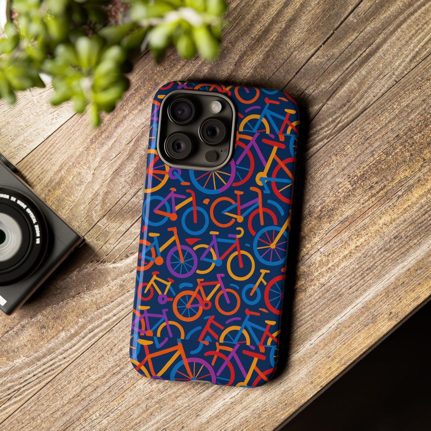 multicolour 3d bicycle pattern protective phone case stylish design for creative individuals compatible with iphone 13, 14, 15 & 16 – all models including pro, pro max & plus