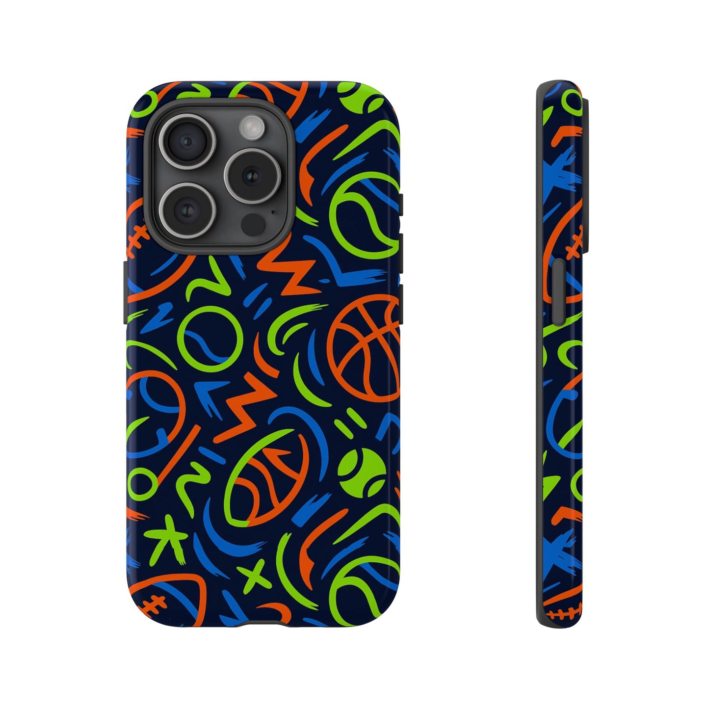 vibrant 3d wrap protective phone case with colourful sports design for unique style and expression compatible with iphone 13, 14, 15 & 16 – all models including pro, pro max & plus