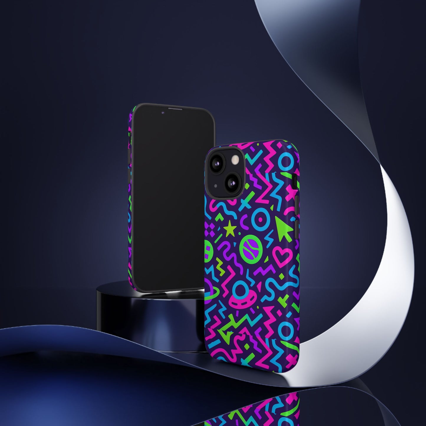 vibrant y2k abstract protective phone case with 3d wrap design for bold aesthetic compatible with iphone 13, 14, 15 & 16 – all models including pro, pro max & plus