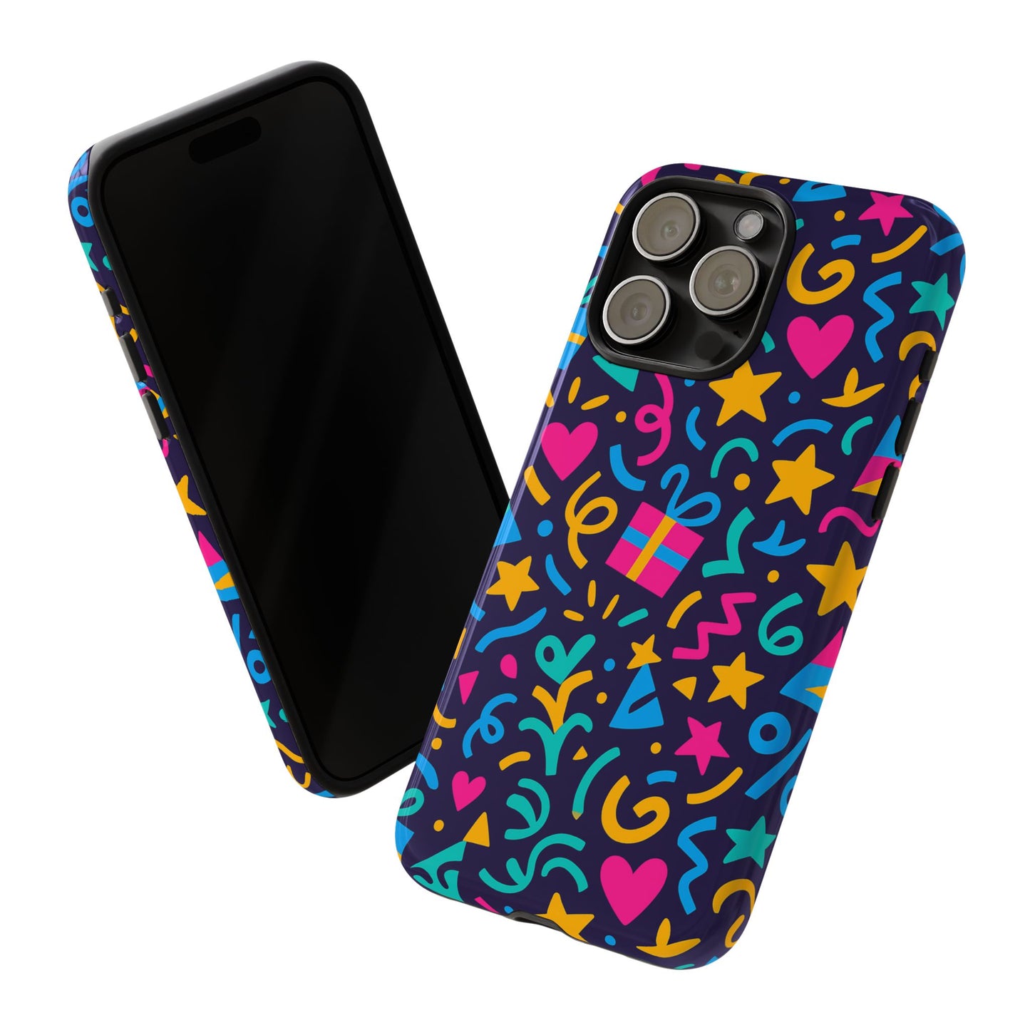vibrant multicolour retro phone case with fun 3d design for stylish protection and unique expression compatible with iphone 13, 14, 15 & 16 – all models including pro, pro max & plus