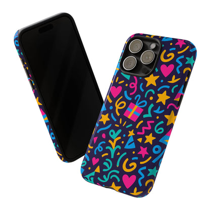 Vibrant Multicolour Retro Phone Case with Fun 3D Design for Stylish Protection and Unique Expression Compatible with iPhone 13, 14, 15 & 16 – all models including Pro, Pro Max & Plus