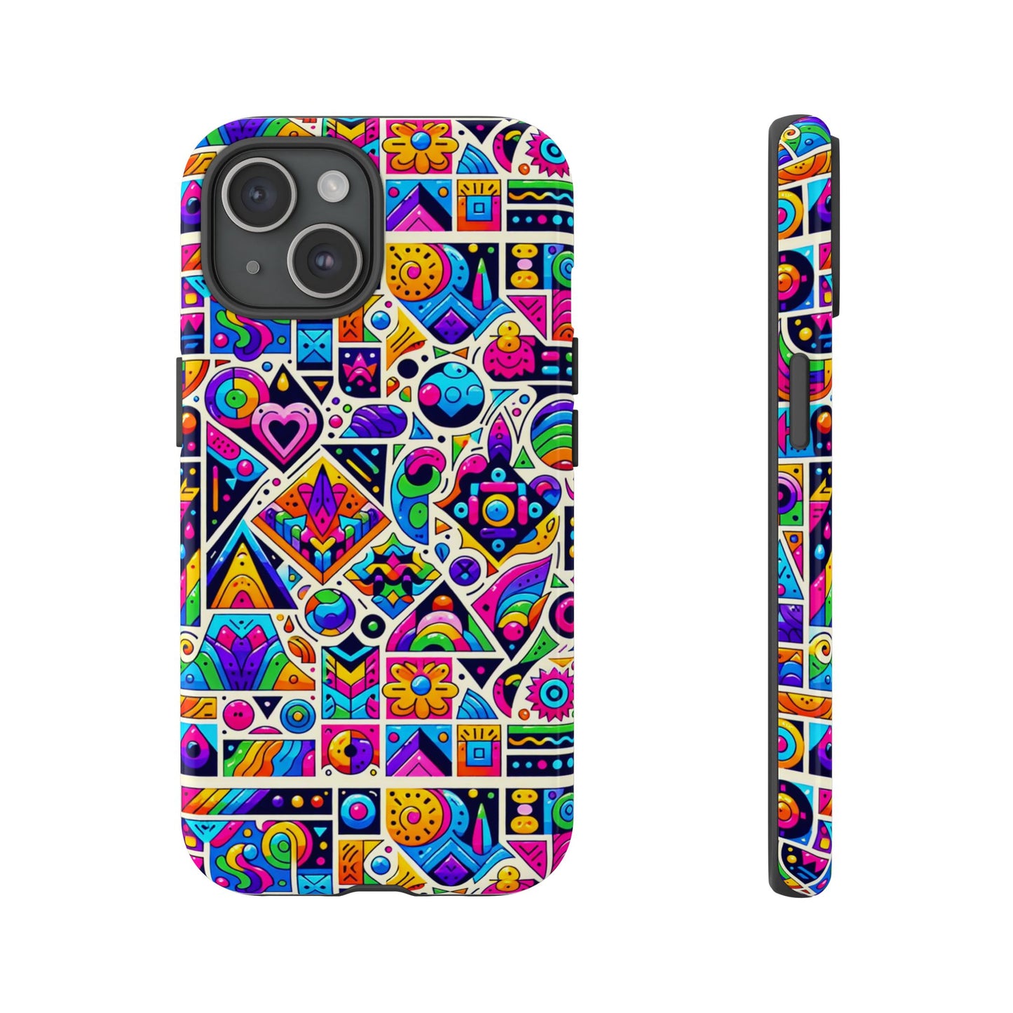 pattern image 4 vibrant anime retro shockproof phone case for men women