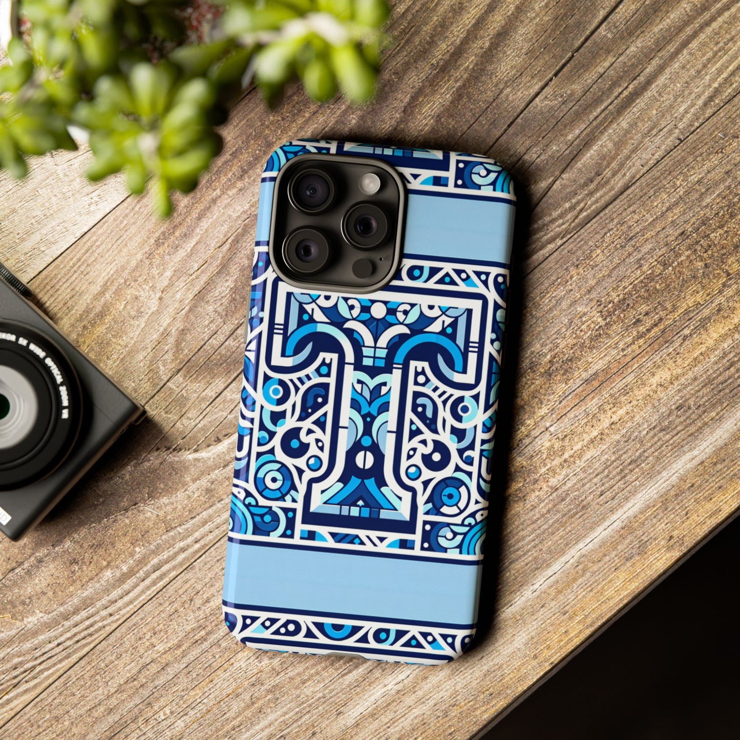 blue alphabet t phone case with 3d wrap shock absorption and uv protection for kids and teens