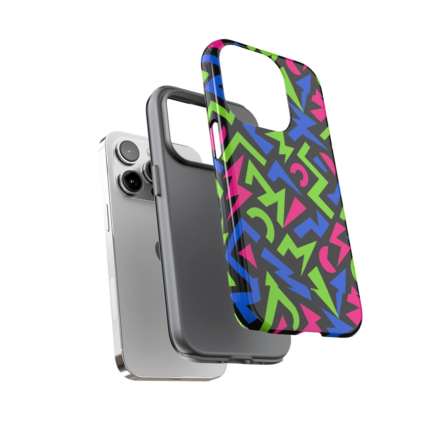 y2k multicolour 4 protective phone case with 3d design – stylish protection for unisex smartphones compatible with iphone 13, 14, 15 & 16 – all models including pro, pro max & plus