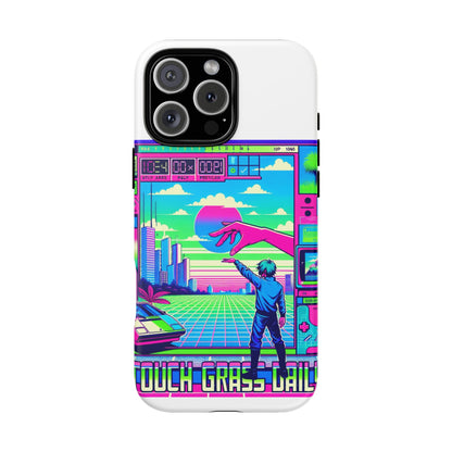 Touch Grass Daily 3D Wrap Protective Phone Case for Smartphones, Durable Shock Absorption, UV Protected, Unique Anime Design, Fun Gift for Tech Enthusiasts