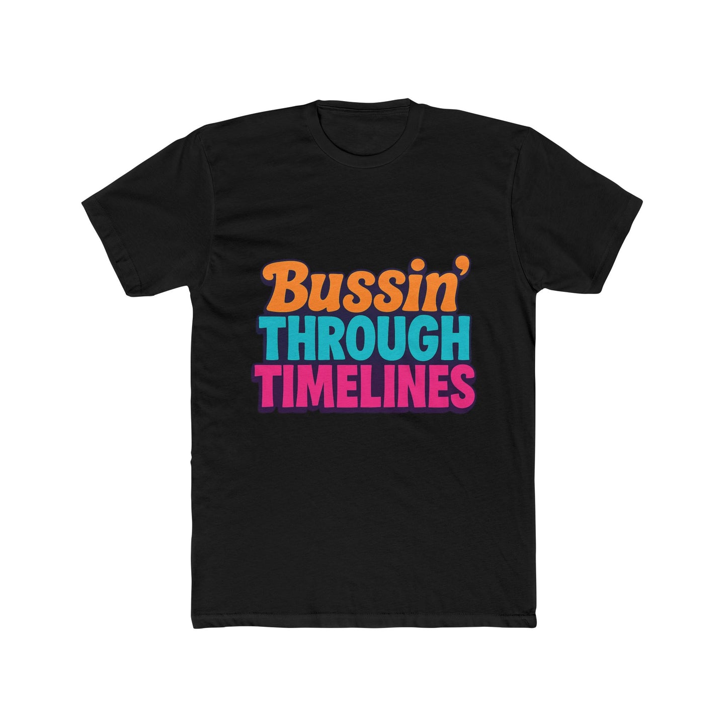 bussin' through timelines unisex t-shirt - multicolor graphic tee for men & women - casual outfit