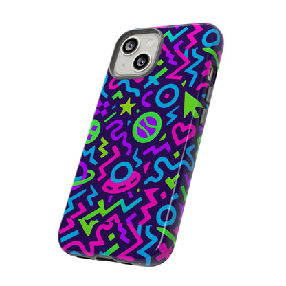 Vibrant Y2K Abstract Protective Phone Case with 3D Wrap Design for Bold Aesthetic Compatible with iPhone 13, 14, 15 & 16 – all models including Pro, Pro Max & Plus
