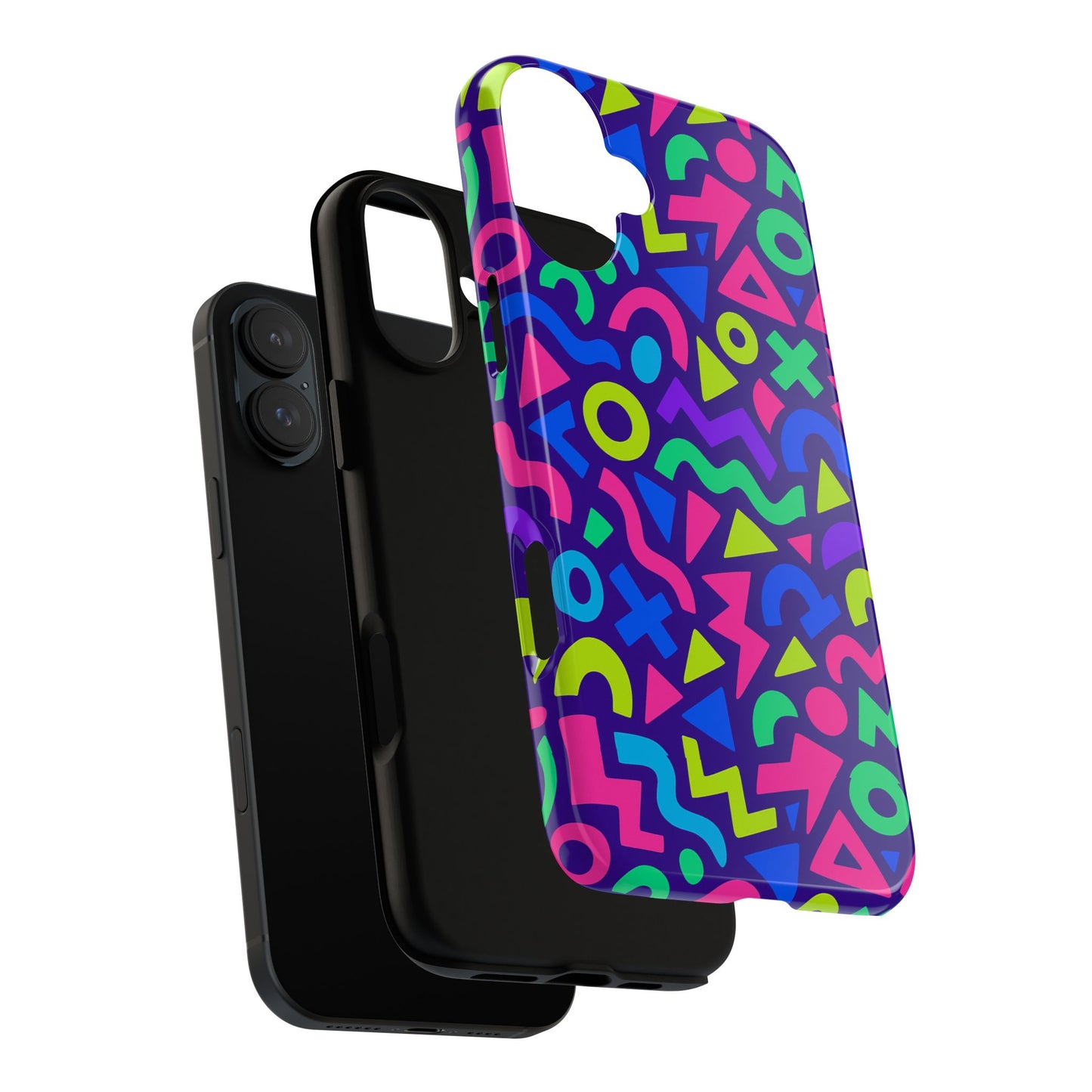 vibrant geometric 3d wrap protective phone case for men and women stylish accessory compatible with iphone 13, 14, 15 & 16 – all models including pro, pro max & plus