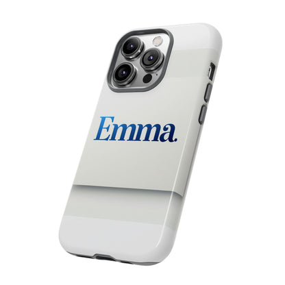 Elegant Personalised Protective Phone Case in White with Blue Typography for Stylish Individuals Compatible with iPhone 13, 14, 15 & 16 – All Models Including Pro, Pro Max & Plus