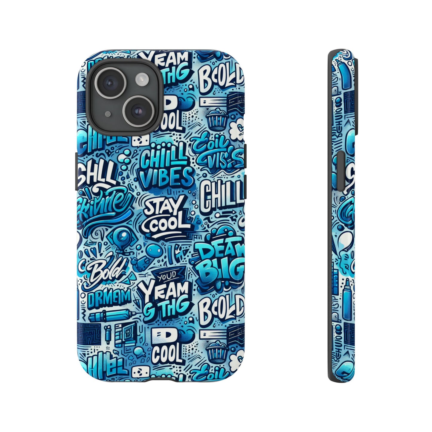 vibrant 3d wrap protective phone case with playful blue design for stylish protection compatible with iphone 13, 14, 15 & 16 – all models including pro, pro max & plus