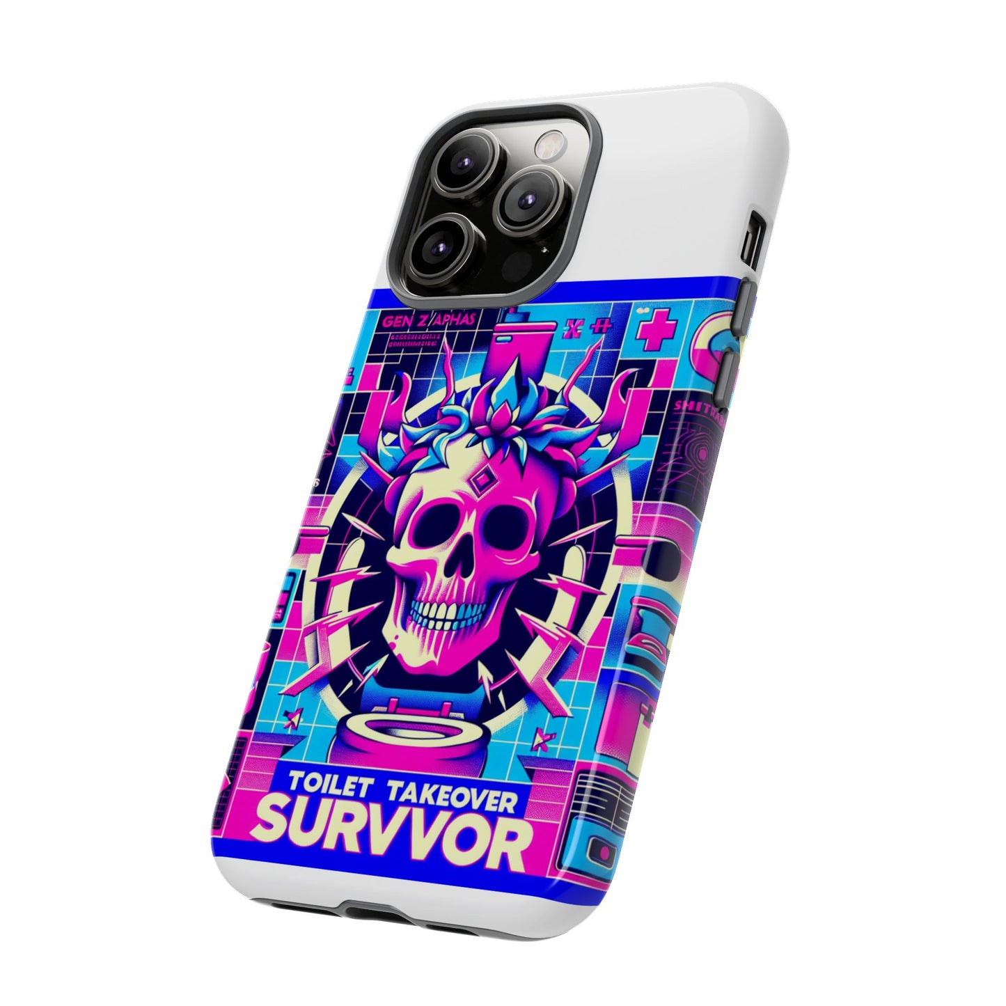 toilet takeover survivor 3d wrap protective phone case for anime and comic fans, shock absorbing tpu silicone, uv protected, stylish design, gift for birthdays and holidays