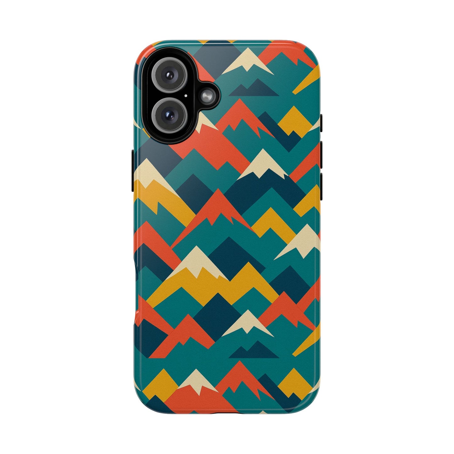 vibrant mountain pattern 3d wrap protective phone case stylish accessory for men and women compatible with iphone 13, 14, 15 & 16 – all models including pro, pro max & plus