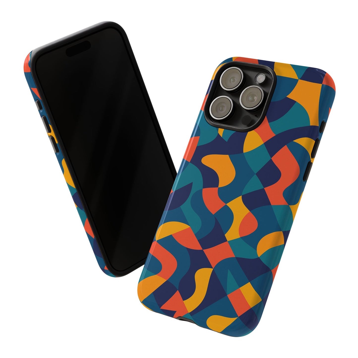 vibrant multicolour abstract phone case for stylish protection compatible with iphone 13, 14, 15 & 16 – all models including pro, pro max & plus