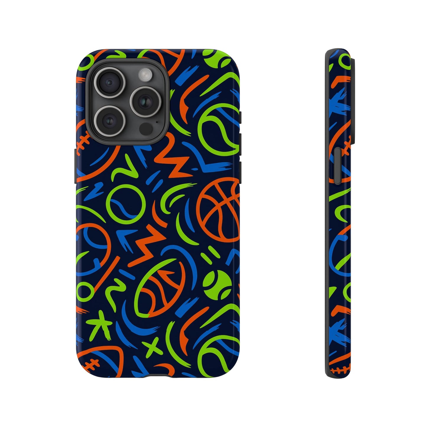 vibrant 3d wrap protective phone case with colourful sports design for unique style and expression compatible with iphone 13, 14, 15 & 16 – all models including pro, pro max & plus