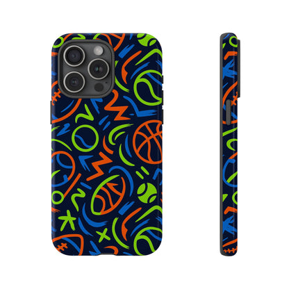 Vibrant 3D Wrap Protective Phone Case with Colourful Sports Design for Unique Style and Expression Compatible with iPhone 13, 14, 15 & 16 – all models including Pro, Pro Max & Plus
