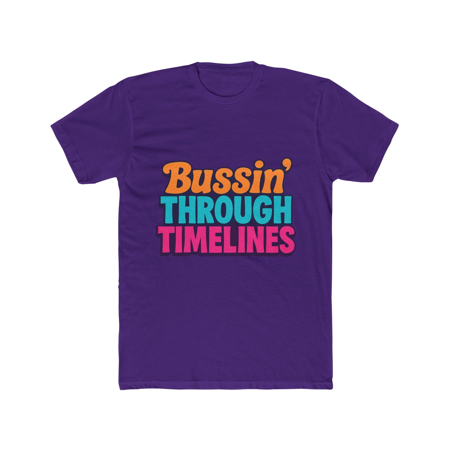 bussin' through timelines unisex t-shirt - multicolor graphic tee for men & women - casual outfit
