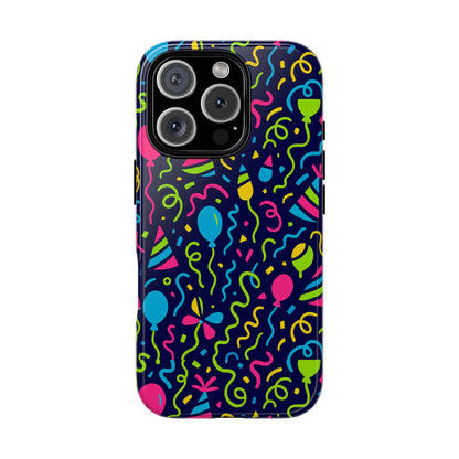 Vibrant 3D Wrap Protective Phone Case with Multicolour Party Design for Playful Smartphone Accessories Compatible with iPhone 13, 14, 15 & 16 – all models including Pro, Pro Max & Plus