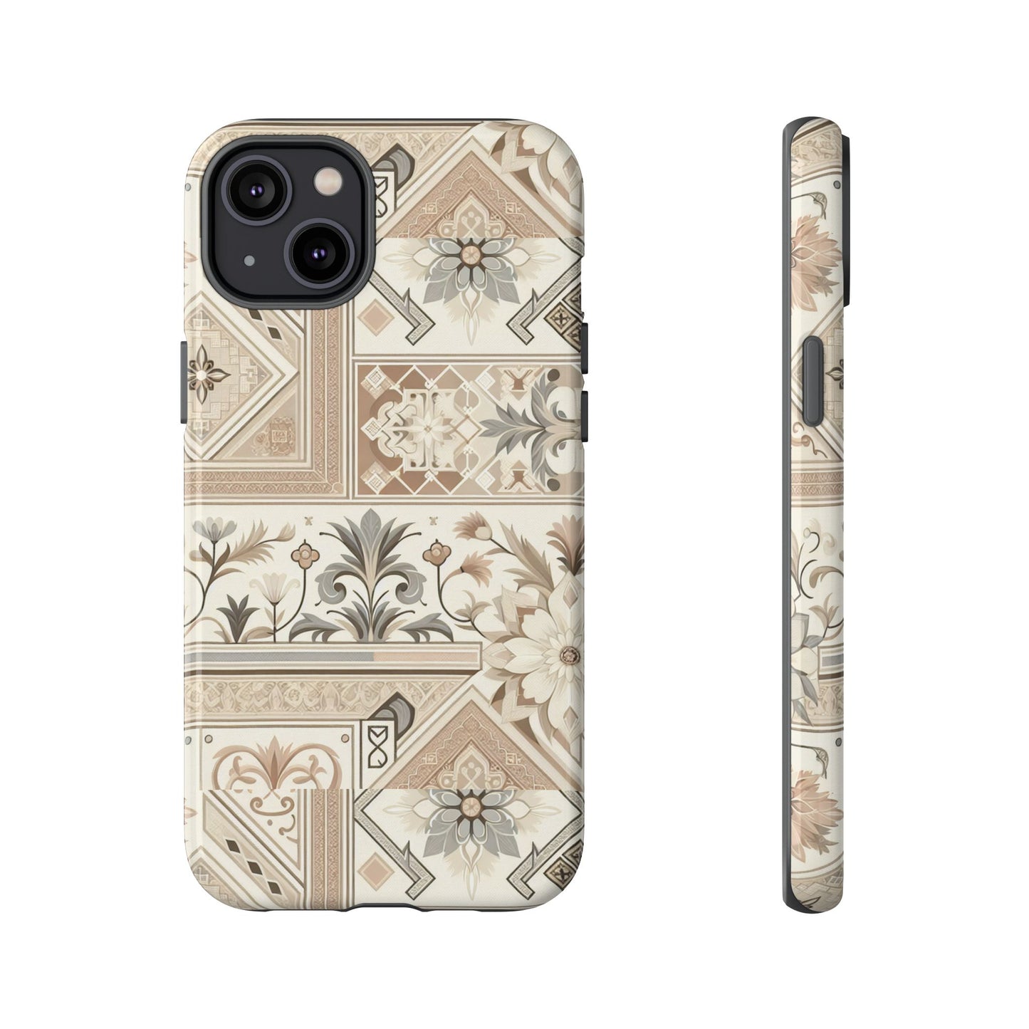 pattern image 5 vibrant 3d phone case for anime and comic fans with ornate tile design, stylish protective cover, suitable for all iphone models including pro max