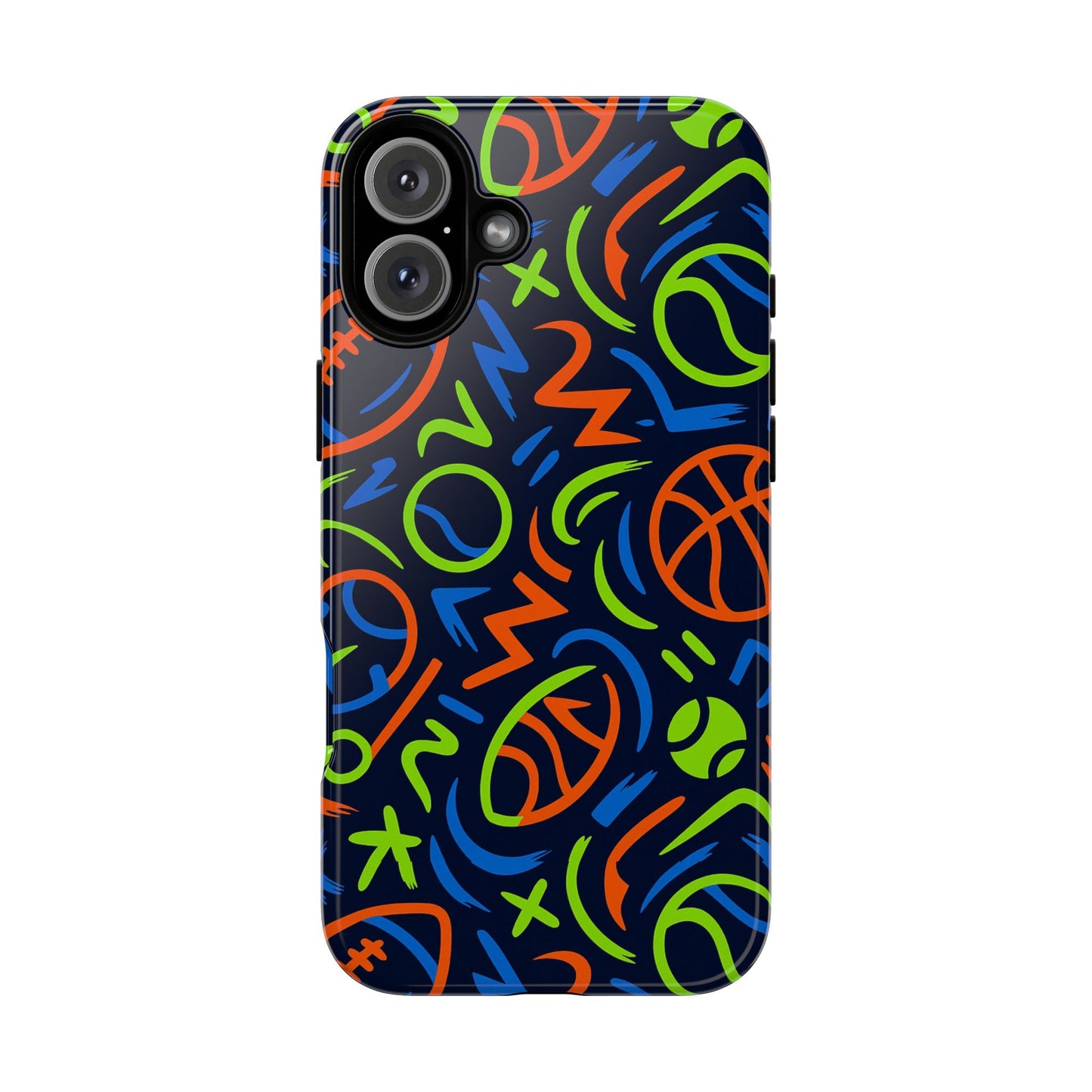 vibrant 3d wrap protective phone case with colourful sports design for unique style and expression compatible with iphone 13, 14, 15 & 16 – all models including pro, pro max & plus