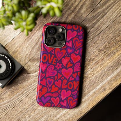 Multicolour 3D Heart Pattern Protective Phone Case for Smartphones – Vibrant Design for Stylish Protection, Compatible with iPhone 13, 14, 15 & 16 – all models including Pro, Pro Max & Plus