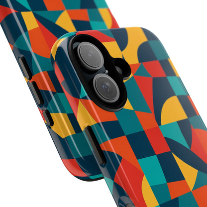 Vibrant Multicolour Geometric 3D Wrap Phone Case for Stylish Protection and Unique Expression Compatible with iPhone 13, 14, 15 & 16 – all models including Pro, Pro Max & Plus