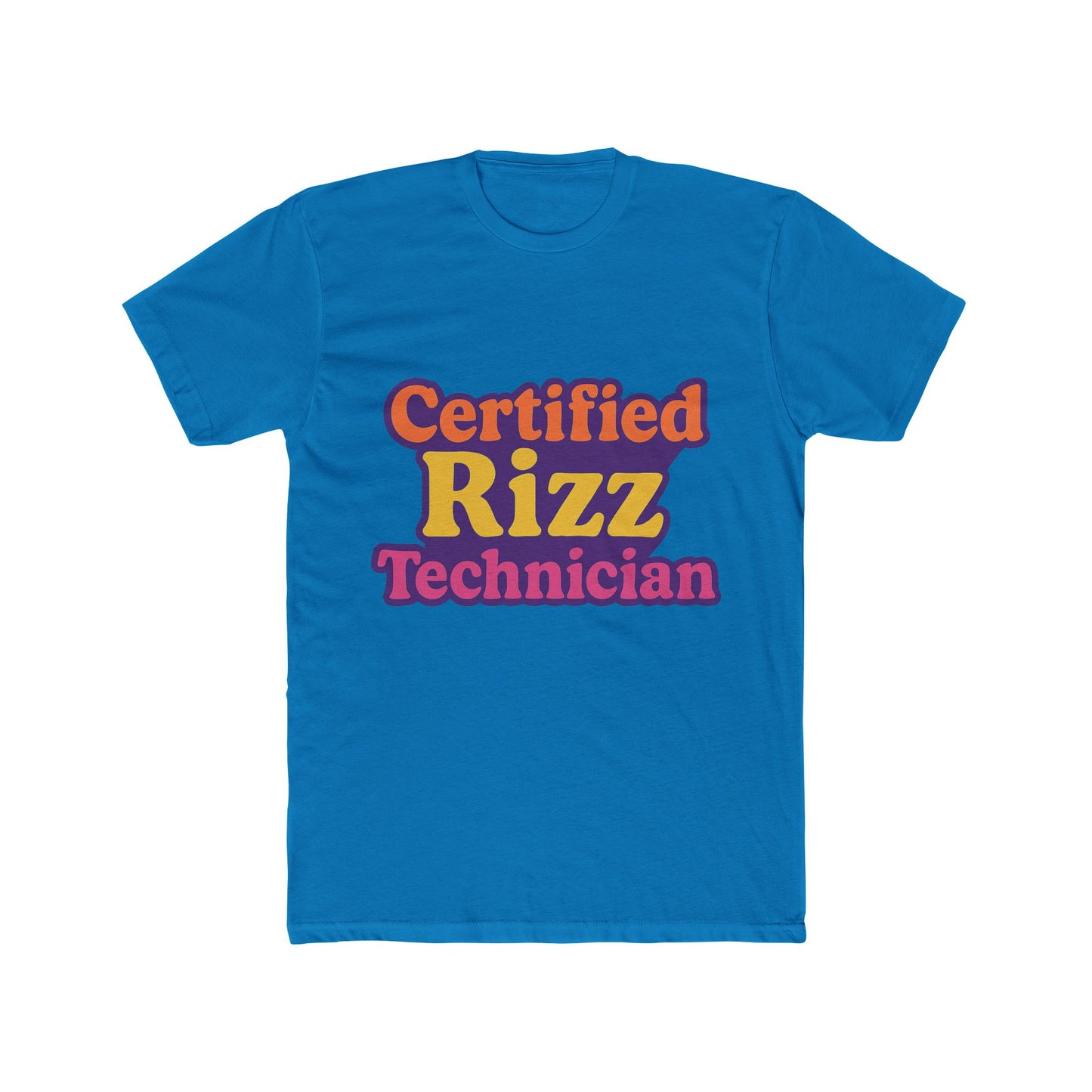 certified rizz technician unisex t-shirt - funny meme graphic tee for men & women - multicolor design