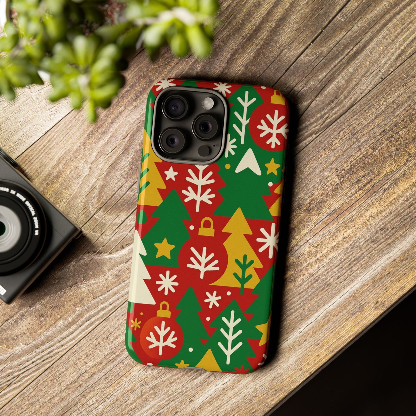 multicolour christmas tree 3d wrap phone case - fun festive holiday design for unique accessories compatible with iphone 13, 14, 15 & 16 - all models including pro, pro max & plus