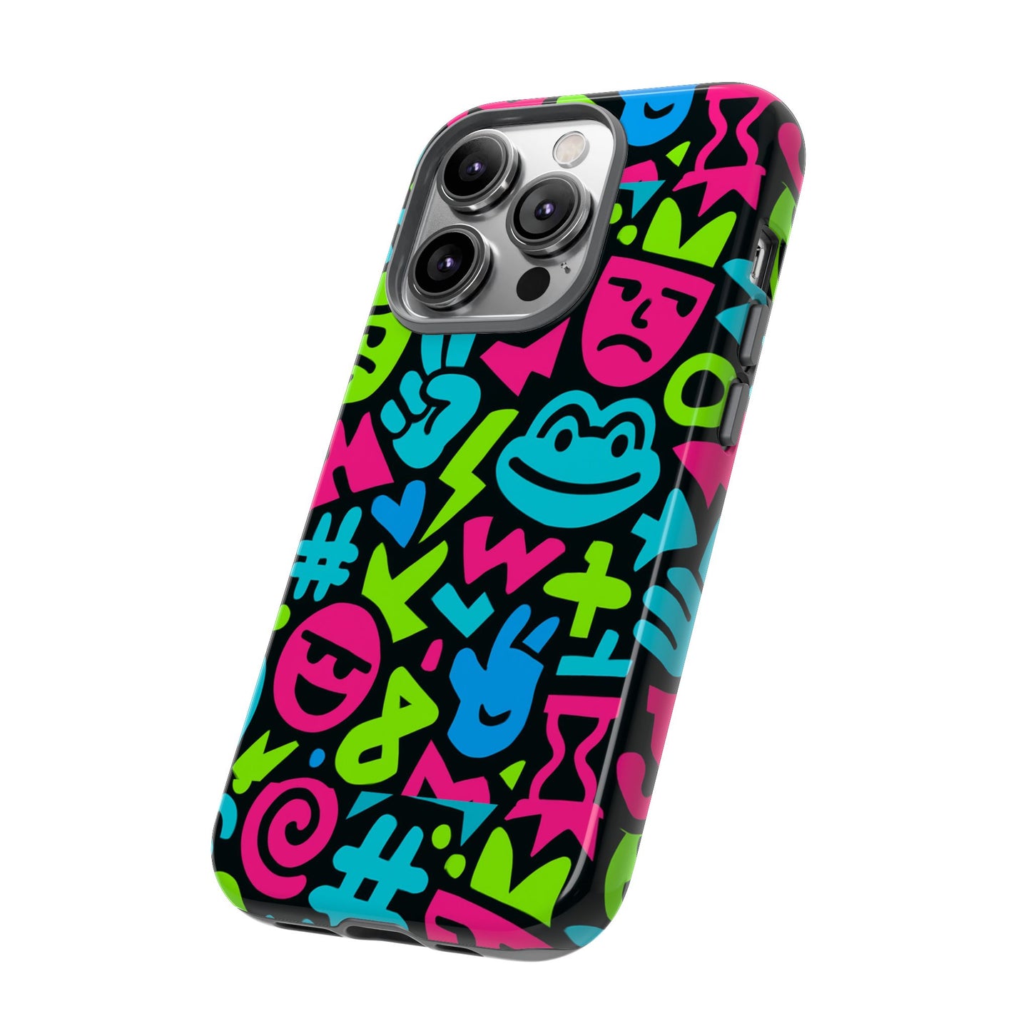 vibrant emoji pattern protective phone case colourful 3d design stylish protection for unisex smartphones compatible with iphone 13, 14, 15 & 16 – all models including pro, pro max & plus