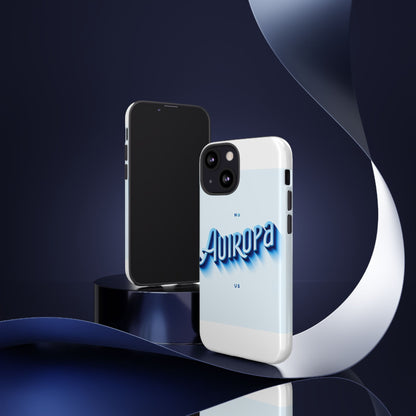Protective Phone Case with Retro Typography Design in Blue for Stylish Protection, Compatible with iPhone 13, 14, 15 & 16 – all models including Pro, Pro Max & Plus